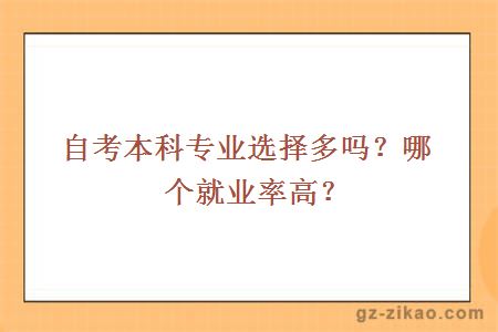 自考本科專(zhuān)業(yè)選擇多嗎？哪個(gè)就業(yè)率高？