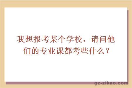 我想報考某個(gè)學(xué)校，請問(wèn)他們的專(zhuān)業(yè)課都考些什么？”