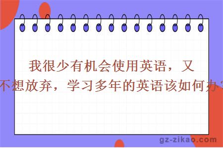 我很少有機會(huì )使用英語(yǔ)，又不想放棄，學(xué)習多年的英語(yǔ)該如何辦？