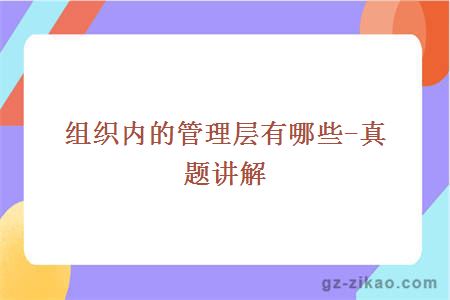 組織內的管理層有哪些-真題講解
