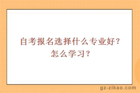 自考報名選擇什么專(zhuān)業(yè)好？怎么學(xué)習？