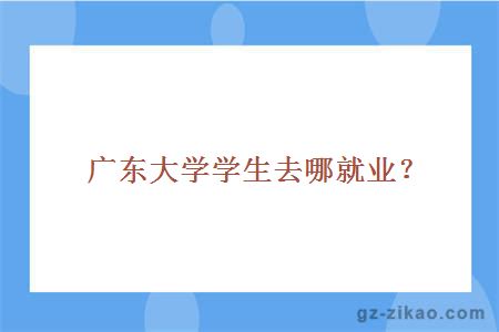 廣東大學(xué)學(xué)生去哪就業(yè)？