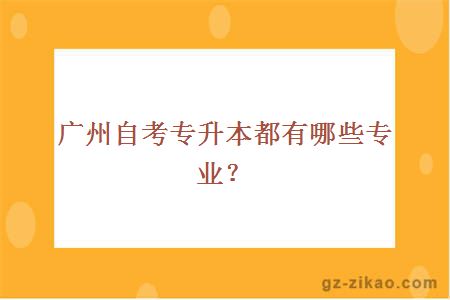 廣州自考專(zhuān)升本都有哪些專(zhuān)業(yè)？