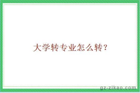 大學(xué)轉專(zhuān)業(yè)怎么轉？