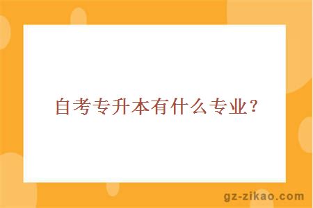 自考專(zhuān)升本有什么專(zhuān)業(yè)？