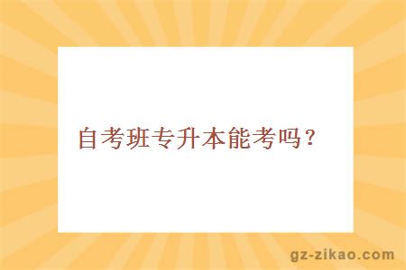 自考班專(zhuān)升本能考嗎？
