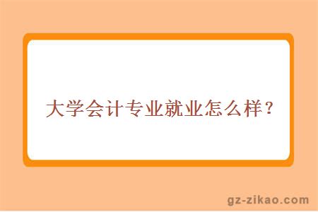 大學(xué)會(huì )計專(zhuān)業(yè)就業(yè)怎么樣？