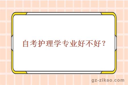 自考護理學(xué)專(zhuān)業(yè)好不好？