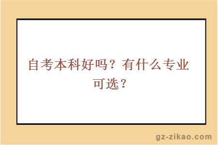 自考本科好嗎？有什么專(zhuān)業(yè)可選？