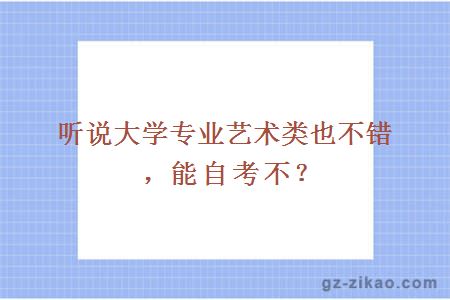 聽(tīng)說(shuō)大學(xué)專(zhuān)業(yè)藝術(shù)類(lèi)也不錯，能自考不？