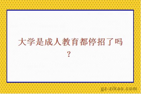 大學(xué)是成人教育都停招了嗎