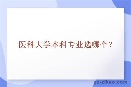 醫科大學(xué)本科專(zhuān)業(yè)選哪個(gè)？