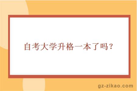 大學(xué)升格一本了嗎？