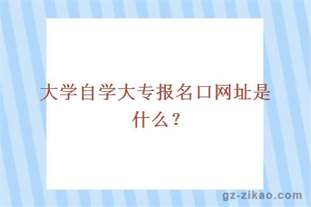 大學(xué)自學(xué)大專(zhuān)報名口網(wǎng)址是什么？