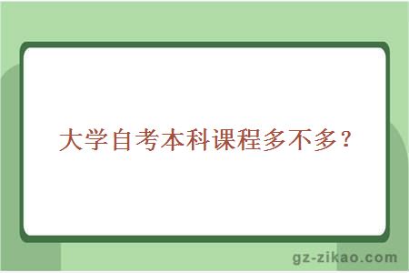 大學(xué)自考本科課程多不多？