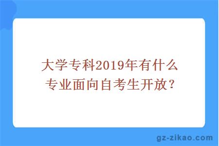 大學(xué)專(zhuān)科2019年有什么專(zhuān)業(yè)面向自考生開(kāi)放？