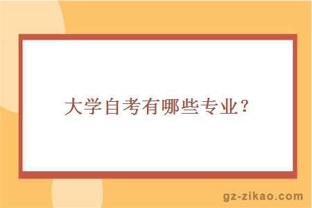 大學(xué)自考有哪些專(zhuān)業(yè)？