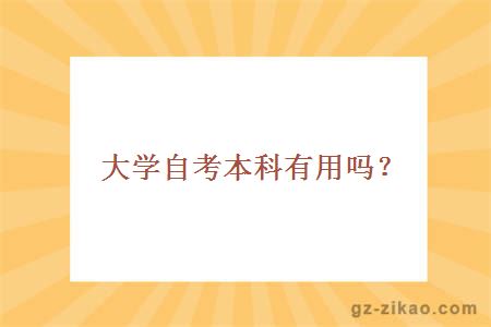 大學(xué)自考本科有用嗎？