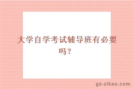 大學(xué)自學(xué)考試輔導班有必要嗎？