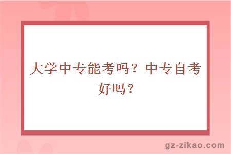 大學(xué)中專(zhuān)能考嗎？中專(zhuān)自考好嗎？