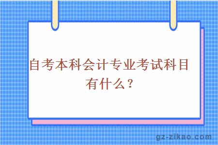 自考本科會(huì )計專(zhuān)業(yè)考試科目有什么？