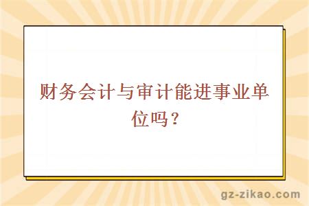 財務(wù)會(huì )計與審計能進(jìn)事業(yè)單位嗎？