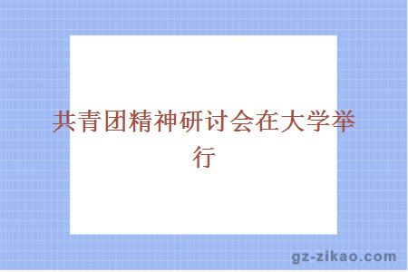 共青團精神研討會(huì )在舉行