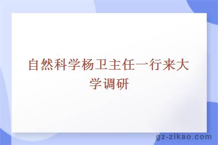 自然科學(xué)楊衛主任一行來(lái)調研