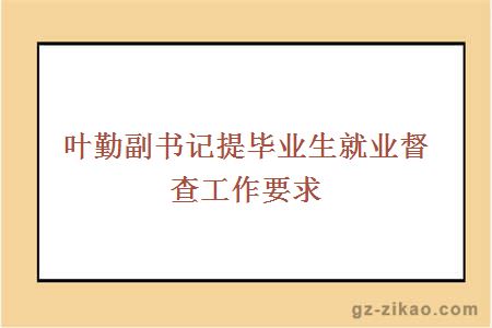 葉勤副書(shū)記提畢業(yè)生就業(yè)督查工作要求
