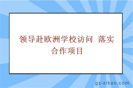 領(lǐng)導赴歐洲學(xué)校訪(fǎng)問(wèn) 落實(shí)合作項目