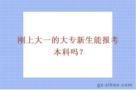 剛上大一的大專(zhuān)新生能報考本科嗎？