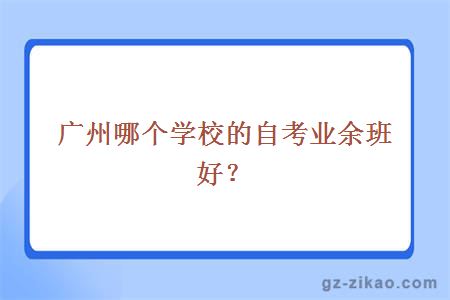 廣州哪個(gè)學(xué)校的自考業(yè)余班好？