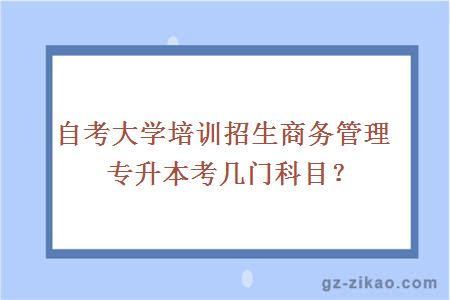 自考大學(xué)培訓招生商務(wù)管理專(zhuān)升本考幾門(mén)科目？