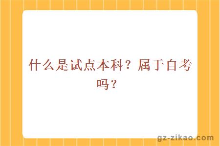 試點(diǎn)本科