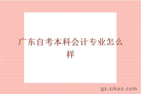 廣東自考本科會(huì )計專(zhuān)業(yè)怎么樣