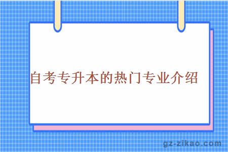 自考專(zhuān)升本的熱門(mén)專(zhuān)業(yè)介紹