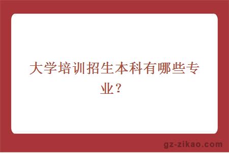 大學(xué)培訓招生本科有哪些專(zhuān)業(yè)？