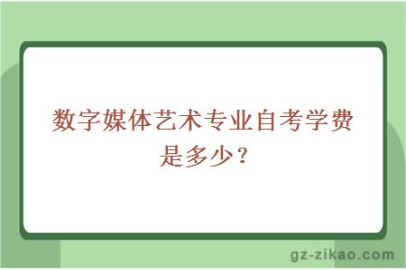 數字媒體藝術(shù)專(zhuān)業(yè)自考學(xué)費