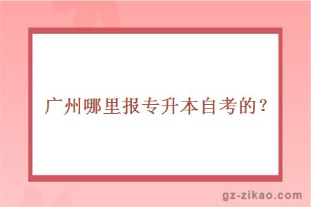 廣州哪里報專(zhuān)升本自考的？