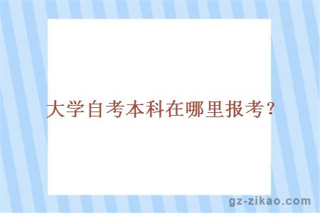 大學(xué)自考本科在哪里報考？