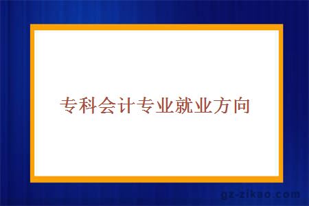 專(zhuān)科會(huì )計專(zhuān)業(yè)就業(yè)方向