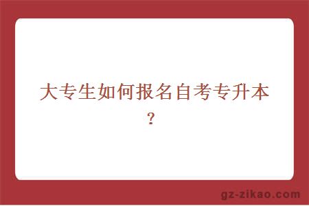 大專(zhuān)生報名自考專(zhuān)升本