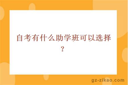 自考有什么助學(xué)班可以選擇？