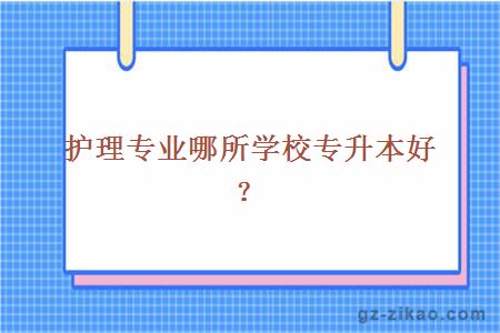 護理專(zhuān)業(yè)哪所學(xué)校專(zhuān)升本好？