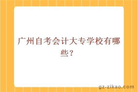 廣州自考會(huì )計大專(zhuān)學(xué)校有哪些？