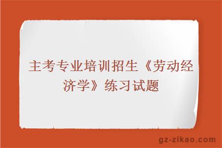 勞動(dòng)經(jīng)濟學(xué)