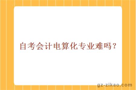 自考會(huì )計電算化專(zhuān)業(yè)