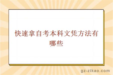 自考本科文憑