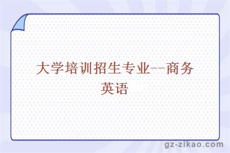 大學(xué)培訓招生專(zhuān)業(yè)--商務(wù)英語(yǔ)