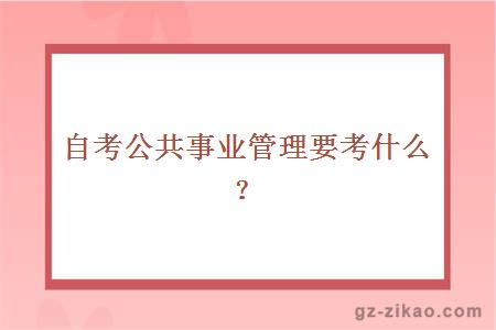 自考公共事業(yè)管理
